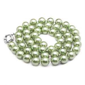 China Luxury Luster Green Round 10mm Shell Pearls Necklace 22 inches(N10628) factory