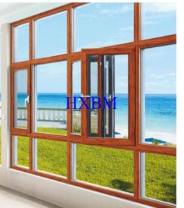 China European Standard Wood Aluminium Windows 70mm Frame 15mm Thick Nature Wood factory