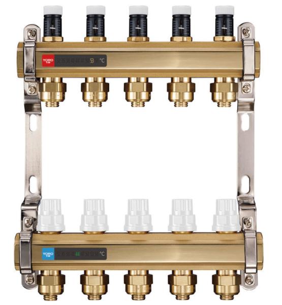6122 Intelligent Brass Water Manifold With External Branch Supply Flowrate