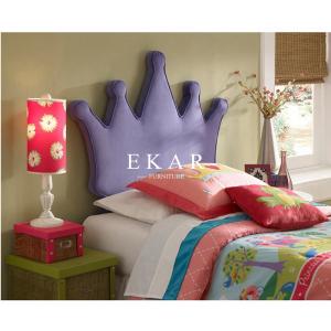 China Crown Shaped Headboard High Fabric Bed For Girl factory