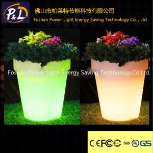 China Garden Furniture 16 Colors Changing Plastic LED Flower Pot factory