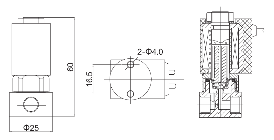 1/8'' 2 Way NC Direct Acting Brass Solenoid Valve With FKM Seal