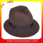 T8981177 Sun Accessory customized fashion winner 100% wool felt fedora hats,
