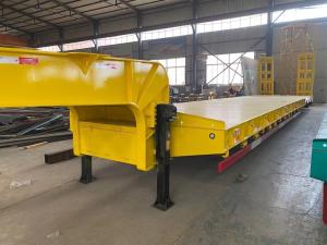 China 1310mm Wheel Base Self-dumping Excavator Transport Low Loader/Low Boy Truck Semi Trailers factory