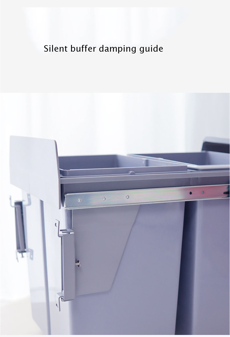 Pull Out Cabinet Rectangle Kitchen Waste Compost Bin Under Sink Waste Bin