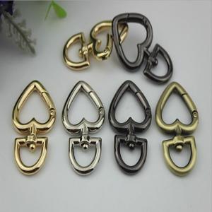 China High quality nickel 3/4 inch heart shape open spring metal o ring clips for purse/handbag factory