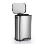 Silver Color Stainless Steel 13 Gallon Trash Can Rectangular Shape