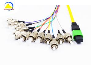 China 12F MPO Fiber Optic Ribbon Cable Female 12FC For FTTH FTTB factory