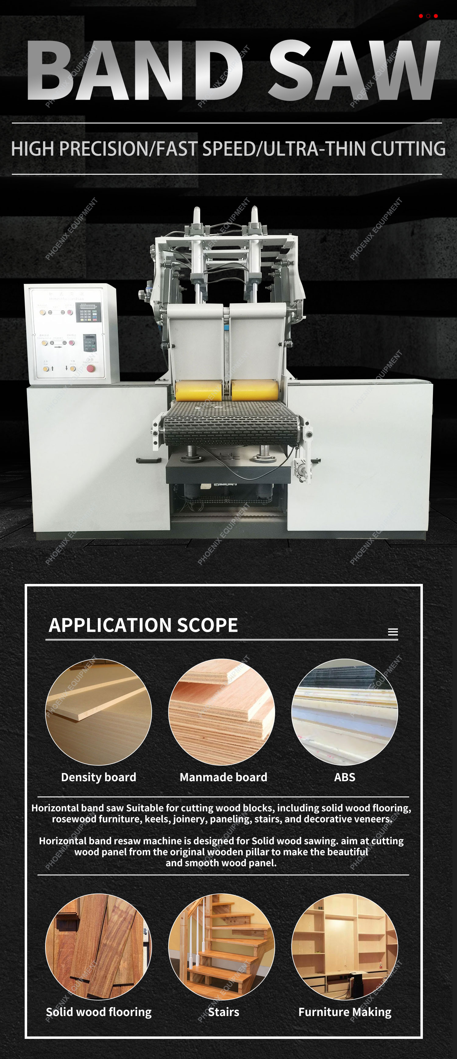 Easy to Operate High Precision 500mm Horizontal Band Saw Machine for Solid Wood Woodworking Machine
