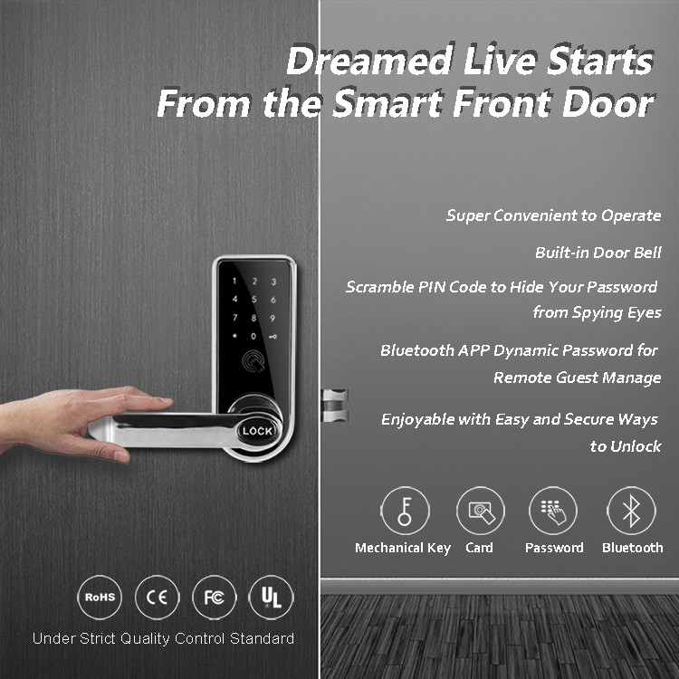 Electronic Keypad Door Lock , Password Exterior Bluetooth Deadbolt Lock