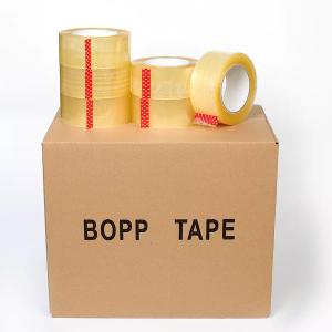 China BOPP Adhesive Tape Clear Packing Package Tape 48mm X 60/66/100/150m Sticky Packaging Sealing Box factory