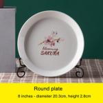 Japanese Cherry Blossom White Round Rectangle Square Baking Dessert Bowl