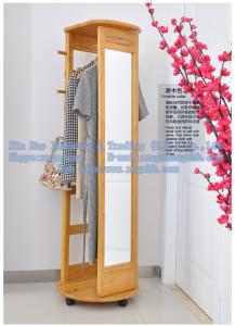 China Wooden full-length mirror, multi-function rotating wooden hangers, wooden hangers factory