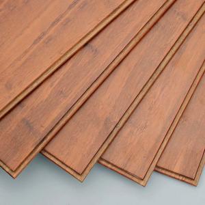 China Carbonized Strand Smooth Solid Bamboo Flooring With Hidden Fastener Clip on sale