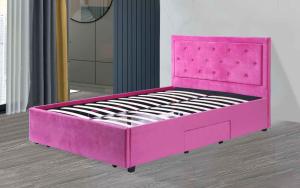 China Fabric Remoyable Upholstered Platform Bed Frame Modern Style Double King Size factory
