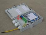 Polymer Synthetic Plastic Fiber Optic Splitter Box 24 Cores With 1x8 Steel Tube