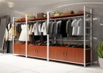 Wood Landing Clothing Display Showcase Multi Functional Customized Color