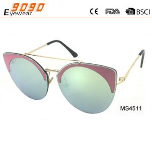 China womens Fashion retro Cat Eye Mirrored Sunglasses ,Designer Glasses Shades Eyewear factory