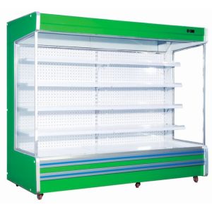 Green Multideck Air Curtain Open Deck Display Fridge For Convenience Shop