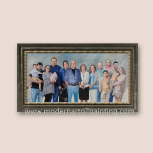 China Family People Custom Oil Realistic Portrait Painting For Holiday Gift 40 Cm X 80 Cm factory