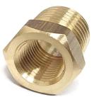 1/8" x 1/4" Brass Hex Bushing, Female Pipe x Male Pipe, NPT