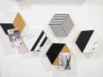 500pcs Painted Cork Board Hexagon Tiles Black White Eco Friendly