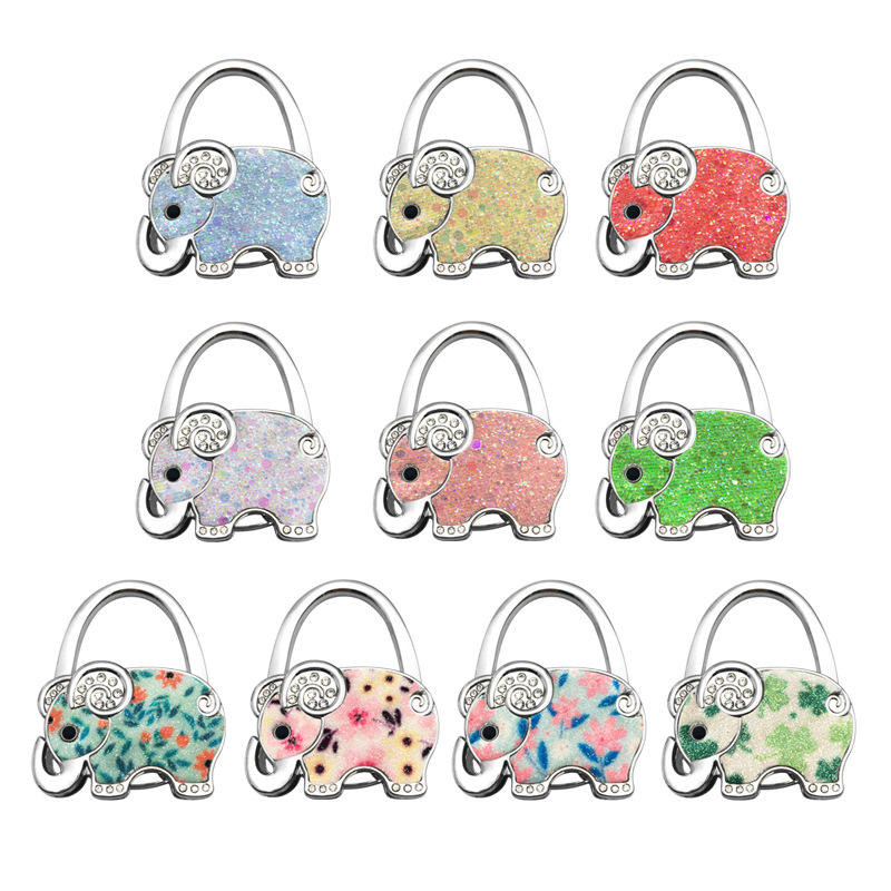 Foldable Elephant Bag Holder Portable Metal Handbag Hook For Table