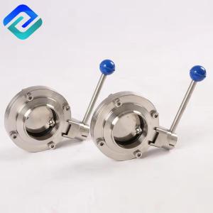 China Pneumatic SS Butterfly Valve Pulling Handle Hygienic FPM Dn10 Rjt factory