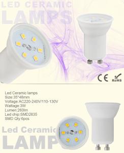 China 260Lm GU10 Light Lamp MR11 Ceramic Cup 3 Watt AC110 - 130V SEC-L-CM116 factory