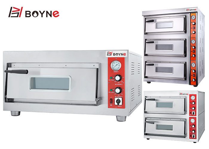 Bakery Shop Stainless Steel Commercial High Temperature Two Deck Pizza Oven
