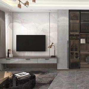 China Customized ODM Smart Solid Wood Media Console 50Inch Home Furniture factory