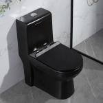 Low Profile American Standard One Piece Elongated Toilet Tall Black 1.6Gpf