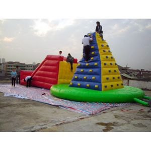 China 4m Inflatable Amusement Park With Rock Climbing Mountain For Sport Games on sale
