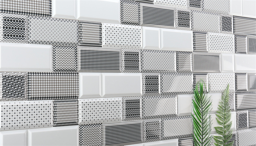 Enticing, Glossy Mixed Paking Indoor Decor Wall Tiles 10x30cm For Bathroom And Kitchen, ISO9001 Certified