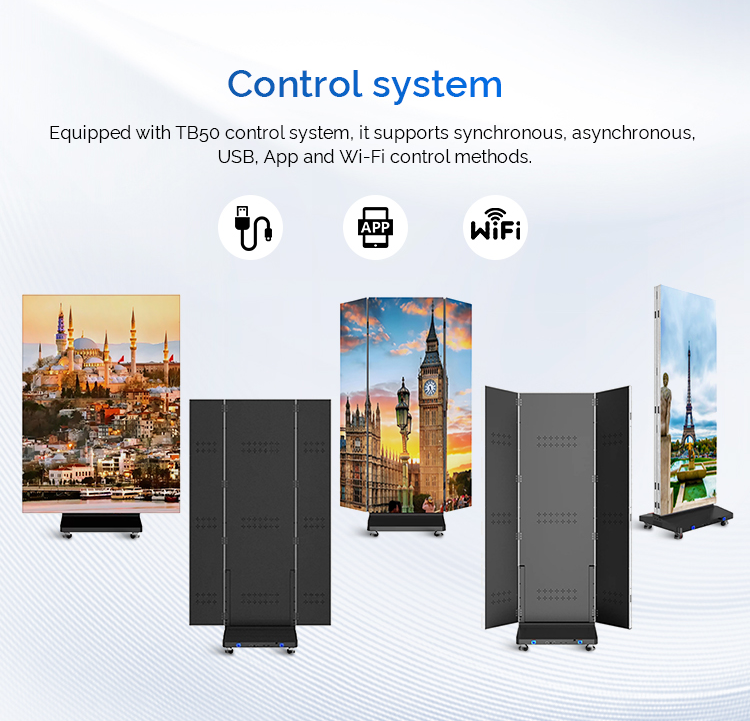 Professional Customized Floor Standing Foldable LED Poster Screen Indoor LED Poster Display Screen