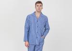 Yarnd Dyed Striped Mens Luxury Sleepwear With Button Through Shirt And Long