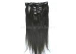 Personalized Straight Black Human Real Hair Clip In Hair Extensions silky and