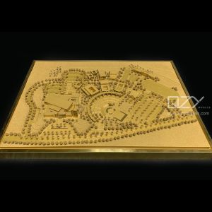 1:1000 Scale Architectural Concept Model with Pure Copper Construction and