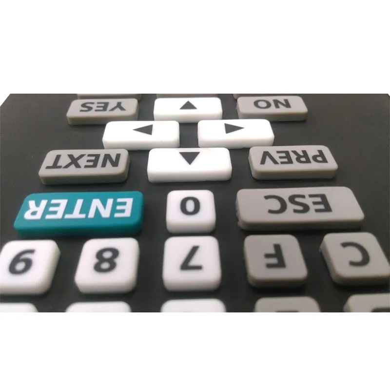 Silicone rubber membrane switch panel close-up view showing button details