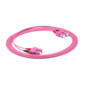 China OM4 Multimode SC-SC Duplex Fiber Patch Cable 2.0mm PVC/OFNR 10m 15m Low Insertion Loss on sale