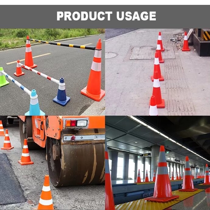 Flexible Orange Highway Cones PVC Custom Traffic Cone For Effective Warning