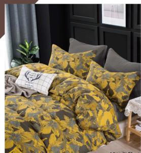 China Grey Yellow Color Jacquard CottonBed Sheet Pillow Case Fitted Sheet factory