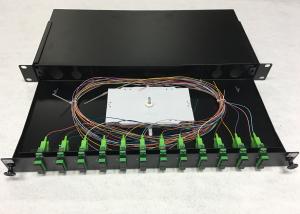 China Rack Mountable 1U 19&quot; Fiber Optic Patch Panel Cold Roll Steel 12 24 Port factory