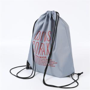 China 210D Polyester Grey PU Corner Drawstring Packaging Bags factory