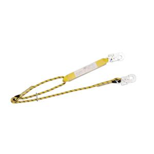 China 1460 To 1988mm Adjustable Safety Lanyard Yellow Energy Absorber Kernmantle Rope Lanyard factory