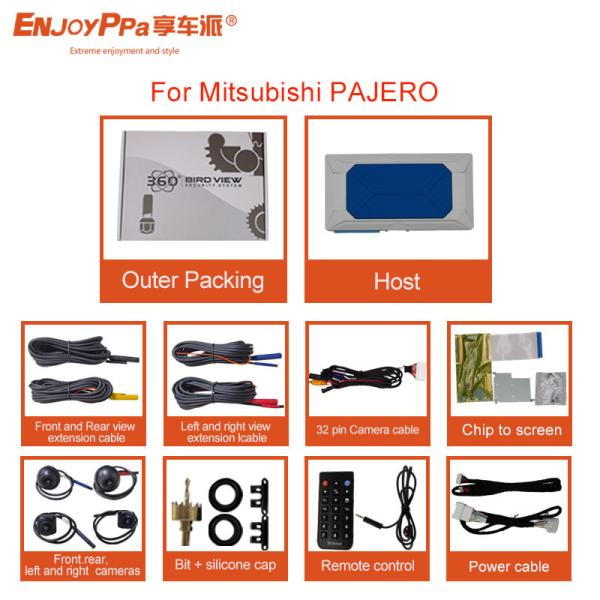 1GB LPDDR4 360 Vehicle Camera System For Mitsubishi PAJERO LCD Screen Bird View