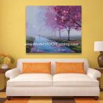 Abstract Custom Palette Knife Landscape Painting Country Road For Star Hotels