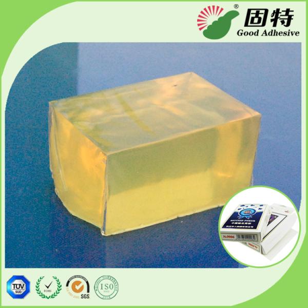 China Yellowish and semi-transparent Block Hot Melt Pressure Sensitive Glue Adhesive for Poker&CardBox Making WithHigh Quality factory