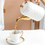 Irregular Gold Rim Porcelain Cups And Saucers Savall Breakfast Cup Saucer