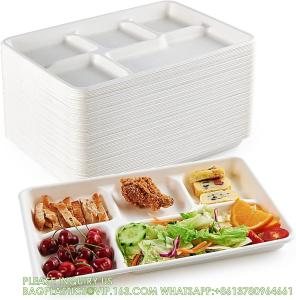 China 5 Compartment Plates, 125 Pack Disposable Paper Plates, Biodegradable Sugarcane Plates, Eco-Friendly School factory